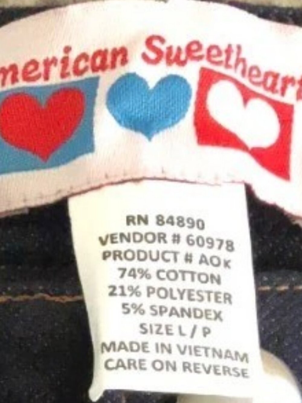 American Sweetheart Women's Comfortable Pants Size L/P Soft Stretch Dark Blue - Picture 6 of 16